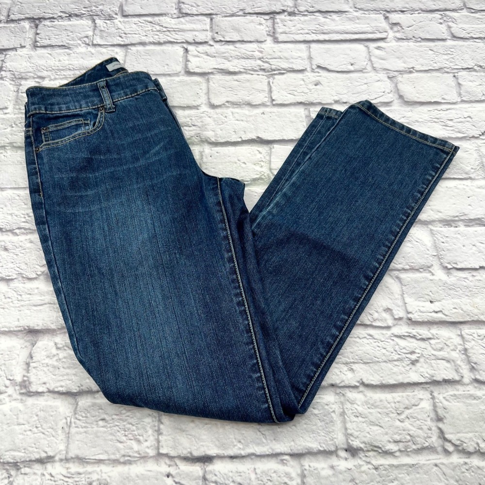 Chicos Jeans Womens Size 00/2 Regular Ultimate Fit Slim Leg Dark Wash Denim